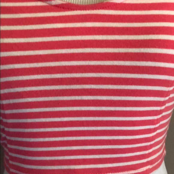 Coral and white striped crop top small from f21 - Picture 3 of 8